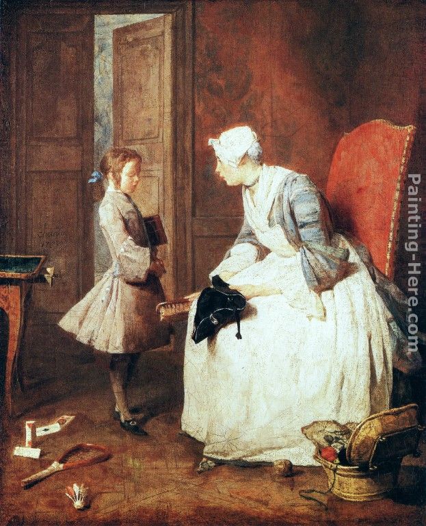 The Governess painting - Jean Baptiste Simeon Chardin The Governess art painting